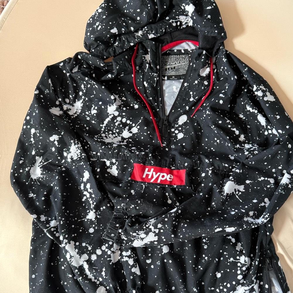 Hype Monochrome Splatter Hoodie